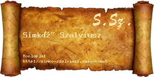Simkó Szalviusz névjegykártya
